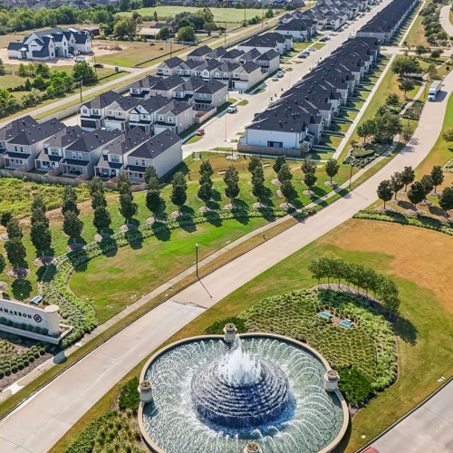 A beautiful community at the heart of all your passions Aerial view of The Villas at Tamarron community and surrounding neighborhood